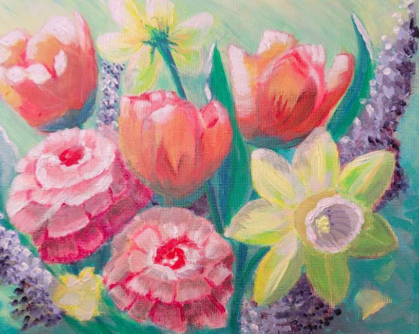 Flower Bouquet Painting with Angela