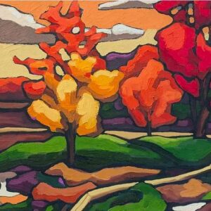 Paint Fall colours Landscape - Acrylic Painting Workshop with Lisa Leskien